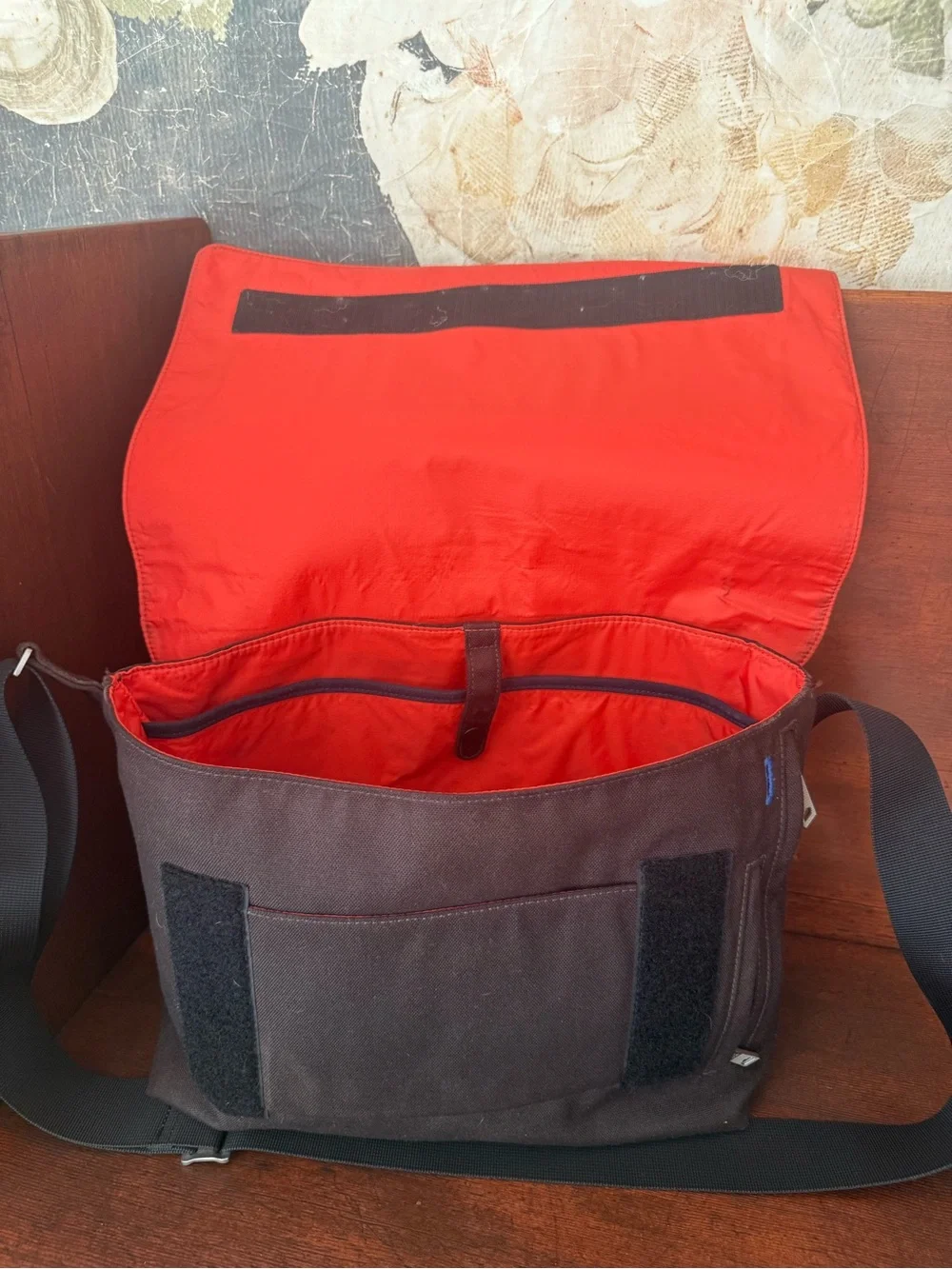 Jack Spade Messenger Bag (Dark Brown w/ Orange Interior)